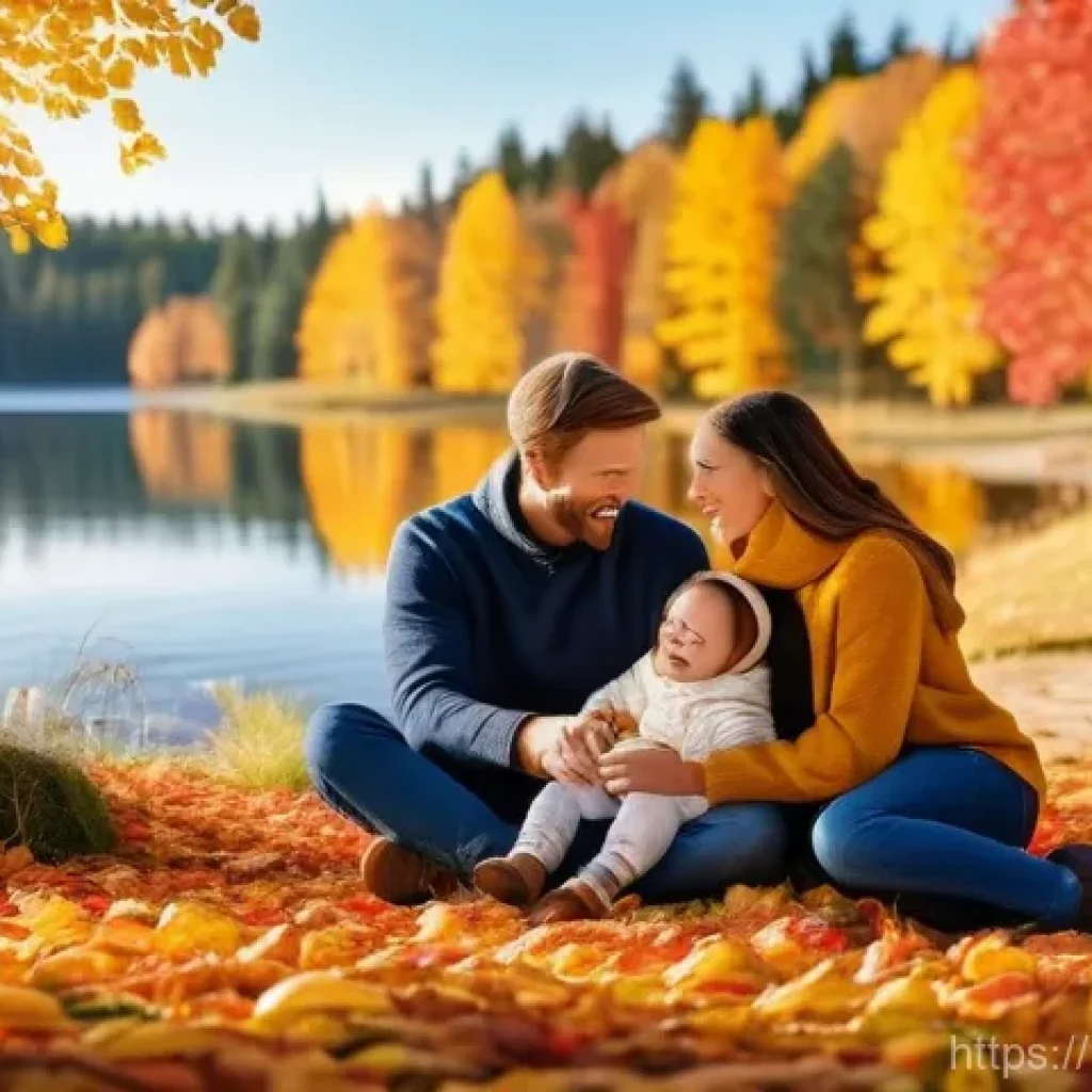 핀란드 이민 및 정착 정보 - A warm, inviting scene of a diverse young family in Finland enjoying an autumn afternoon. The family...