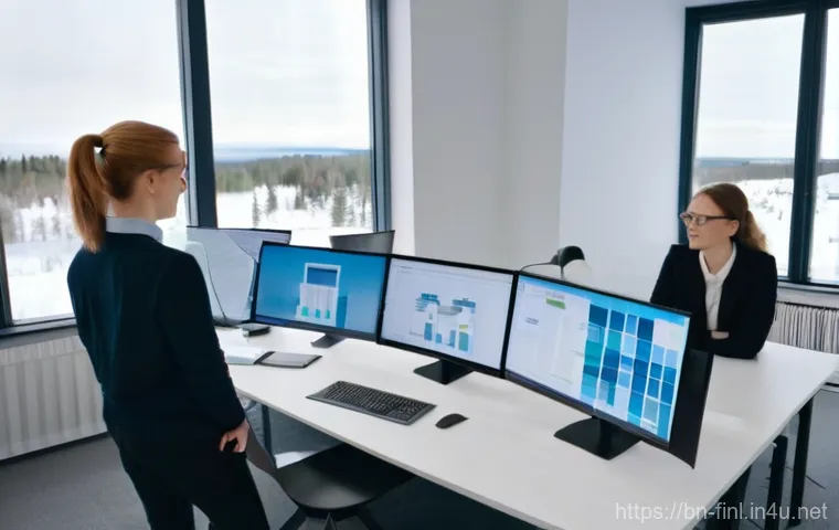 핀란드 이민 및 정착 정보 - A bright and serene image of a female international student, appearing to be in her early 20s and of...