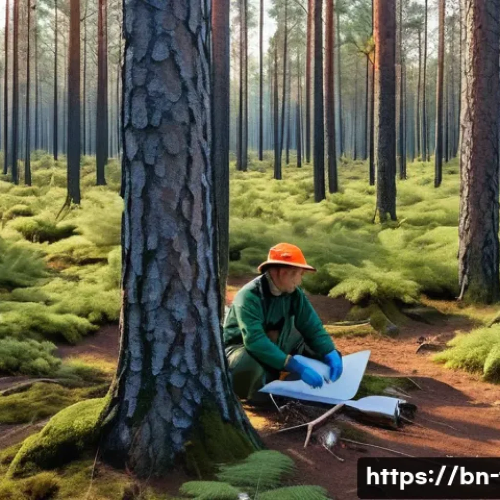핀란드 산불 예방 및 안전수칙 - A serene national park in Finland during a dry summer day, featuring dense pine and dry leaf forests...